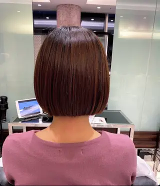 ミディアム コテ巻きパーマ💙 シノヤユイのヘアスタイル