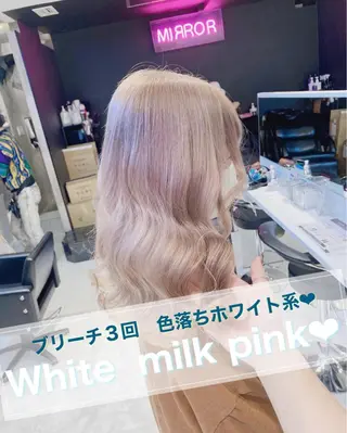 セミロング 🤍ムラ修正ブリーチ 🤍原宿/YUUのヘアスタイル