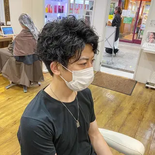 パーマ メンズ 原田 涼矢のヘアスタイル