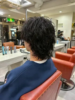 メンズ 京都メンズパーマ ピン|波巻きのヘアスタイル