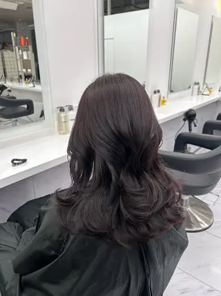 ロング カラー パーマ ヘアアレンジ メンズ キッズ ブリーチなしカラー/ ブラウン/レイヤーのヘアスタイル