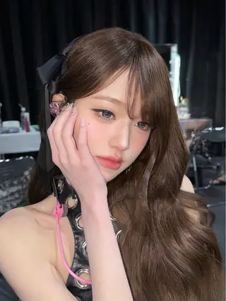 ロング カラー ラベンダー💜グレー 🩶ミント‪🩵のヘアスタイル