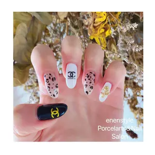 ミディアム ネイル 🐾enen style 🐾のネイルデザイン