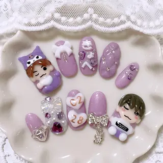 ネイル 大分市推し活ネイル 🎀ライブ・現場前にのネイルデザイン