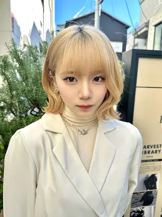 ミディアム 🔥コテ巻き風 ボブパーマ🔥のヘアスタイル