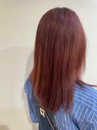 セミロング カラー なつき/艶ピンク/ girly hairのヘアスタイル