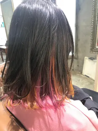 ミディアム カラー パーマ ヘアアレンジ メンズ キッズ ネイル マツエク・マツパ サロンドミルク 渋谷高比良のヘアスタイル