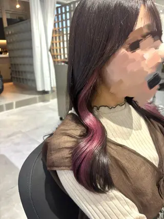 セミロング カラー 透明感/暖色カラー くるみのヘアスタイル