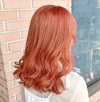 セミロング カラー ピンク系カラー💗 ヘアセット特化のヘアスタイル
