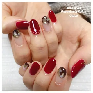 ミディアム ネイル 🐾enen style 🐾のネイルデザイン