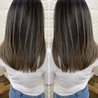 セミロング カラー famille ファミーユのヘアスタイル