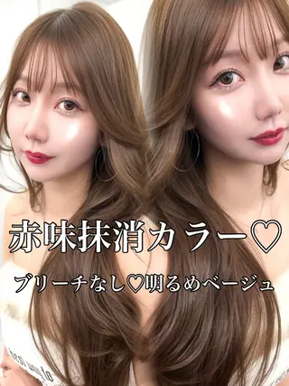 ロング カラー 盛れる顔周り✨韓国 レイヤーkanatoのヘアスタイル