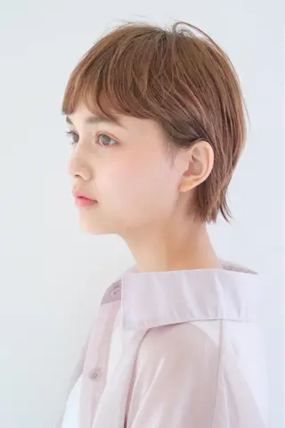 ショート カラー ヘアアレンジ オリーブ透明感カラー 表参道/MIKUのヘアスタイル