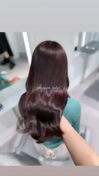 セミロング 透明感巻ける縮毛矯正 可愛いStyle杏琉のヘアスタイル