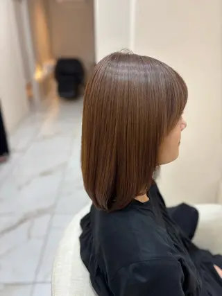 ミディアム カラー パーマ 髪質改善特化 KAZUTOのヘアスタイル