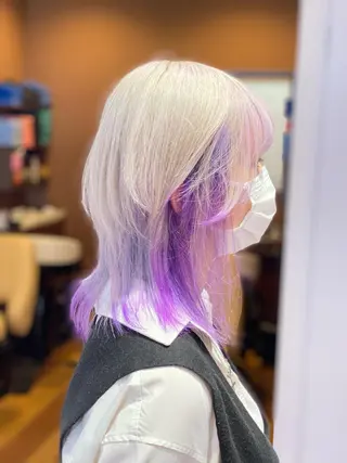 ミディアム カラー 宮地 崇文のヘアスタイル
