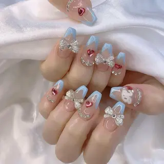 ネイル 渋谷／チップ長さ出し 👑アプレgel-xのネイルデザイン