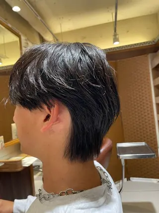 ミディアム メンズ ブリーチ無しカラー/ ハイトーンAKI🍎のヘアスタイル