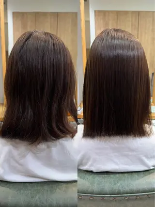 ミディアム カラー パーマ ヘアアレンジ 縮毛矯正/シール エクステ/艶髪ひふみのヘアスタイル