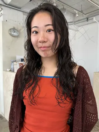 ロング パーマ 似合わせカット ケアパーマ喜来雅由のヘアスタイル