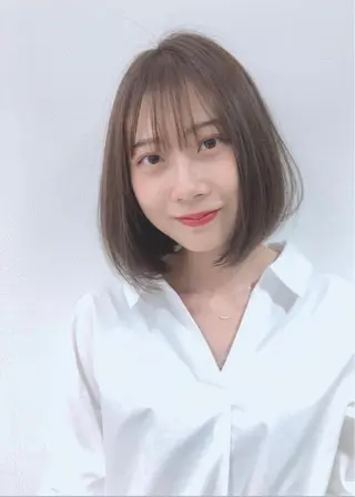 ミディアム 似合わせカット 迫留由弥のヘアスタイル