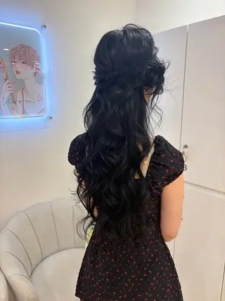 ロング ヘアアレンジ ヘアセット/レイヤー オリーブ/はるかのヘアスタイル