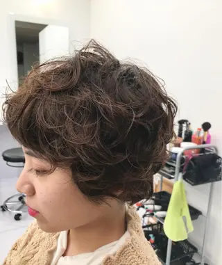 ショート パーマ 髪質改善縮毛矯正,ブ リーチ縮毛矯正KEIのヘアスタイル