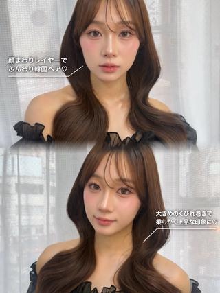 ロング カラー ヘアアレンジ 韓国風カラーカット 🤍店長　鳥越のヘアスタイル
