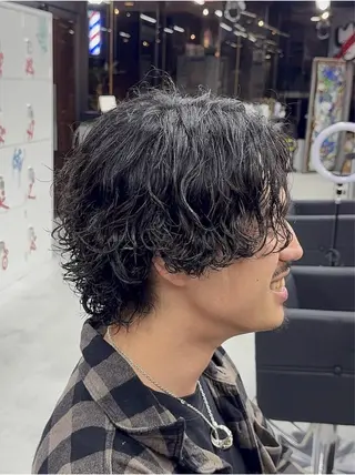 ミディアム パーマ メンズ 野宮 叶碧のヘアスタイル