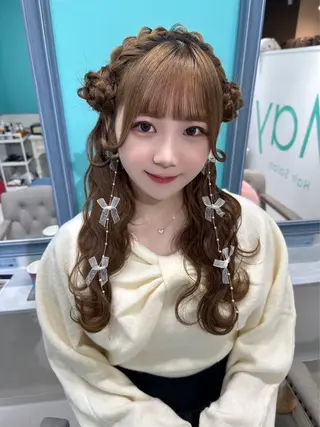 セミロング ヘアアレンジ ☁️hinako☁️ 1HAVANAのヘアスタイル