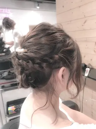 セミロング カラー パーマ ヘアアレンジ 表参道/さあ や/大人ナチュラルのヘアスタイル
