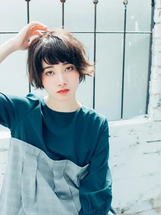 ショート カラー パーマ ヘアアレンジ メンズ キッズ ネイル マツエク・マツパ premier modelsのヘアスタイル