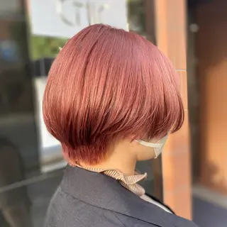 ショート YASU🍎CUT 赤系カラー/ヘアケアのヘアスタイル