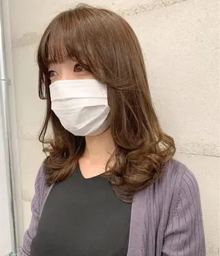 ミディアム カラー 透明感カラー✂︎ /縮毛矯正/YUKAのヘアスタイル