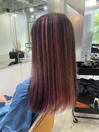 セミロング カラー 髪質改善色素改善特化 keiのヘアスタイル