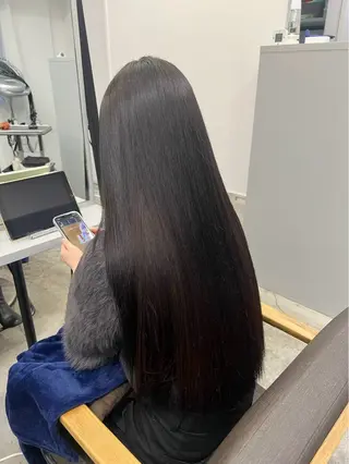 ロング パーマ 🍒モテ暖色カラー × うる艶✧ ゆなのヘアスタイル