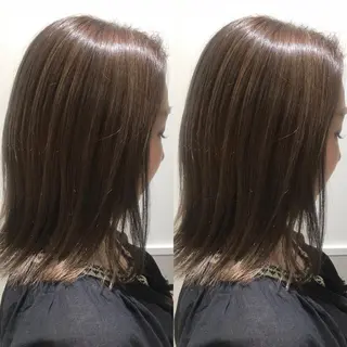 ミディアム カラー 小栗 麻衣のヘアスタイル
