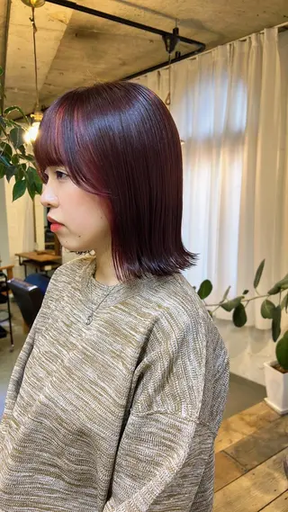 ミディアム カラー ブリーチなしカラー 🌿脇黒丸 彩のヘアスタイル