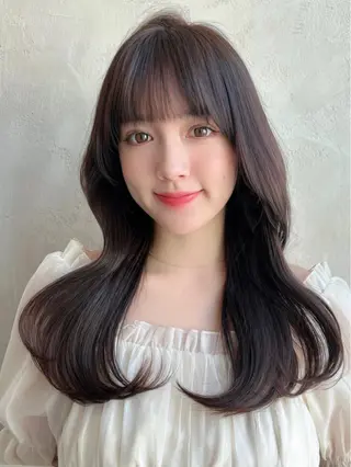 ロング カラー 銀座✨レイヤーカット 顔まわり/坂本亜裟海のヘアスタイル