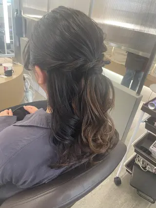 セミロング ヘアアレンジ 髪質改善\艶髪カラー 💐園田さやかのヘアスタイル