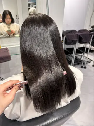 セミロング カラー 表参道♡暗髪♡ 艶カラー♡アユミのヘアスタイル