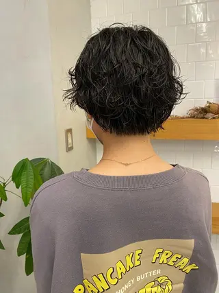 ショート カラー パーマ ヘアアレンジ 、 、のヘアスタイル