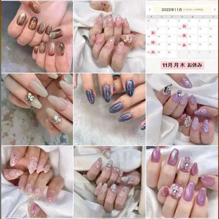 ネイル 渋谷／チップ長さ出し 👑アプレgel-xのネイルデザイン