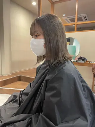 セミロング カラー 店長 MANAMI 艶カラー／骨格ボブのヘアスタイル