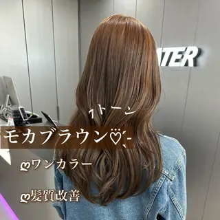 ロング カラー NAMI🤎ブラウン &ミルクティー🤍のヘアスタイル