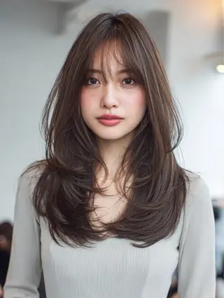 ロング 絶対綺麗な暖色カラー 🎯あります✨増渕✨のヘアスタイル