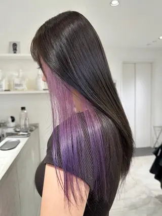 カラー ロング 小田 紗生 カラーモデル募集中のヘアスタイル