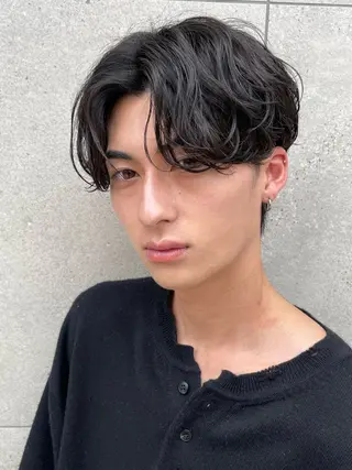 ショート カラー パーマ ヘアアレンジ メンズ 亀井隆汰/メンズ専門 パーマ/フェード可のヘアスタイル
