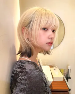 ミディアム カラー 🪐韓国艶カラー/ 縮毛/加野彩果🪐のヘアスタイル
