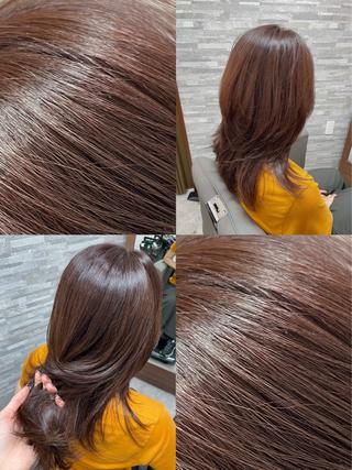 ミディアム カラー 日菜多. レイヤー/艶カラーのヘアスタイル